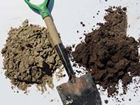 Soil with shovel