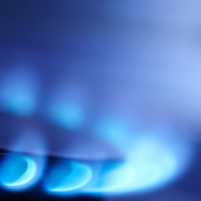 Blue flame from gas heat